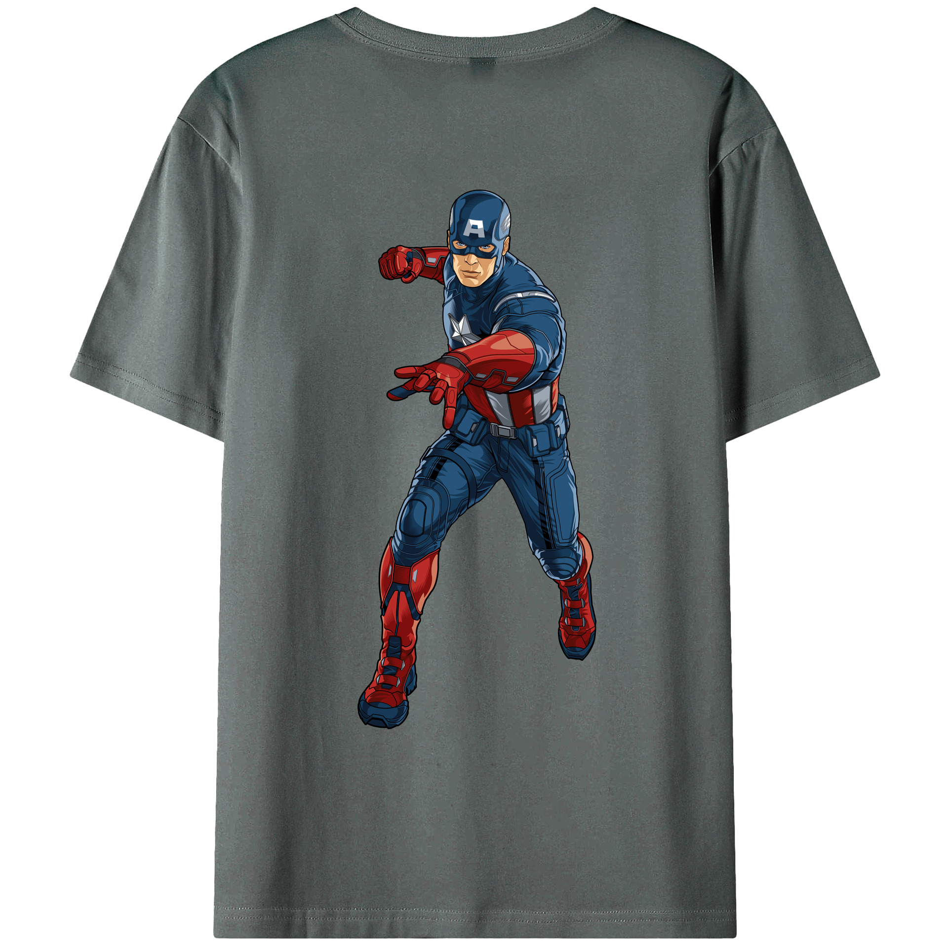 （画像用） アベンジャーズ The Avengers 綿100％ メンズ半袖Tシャツ（バックプリント） 通気性